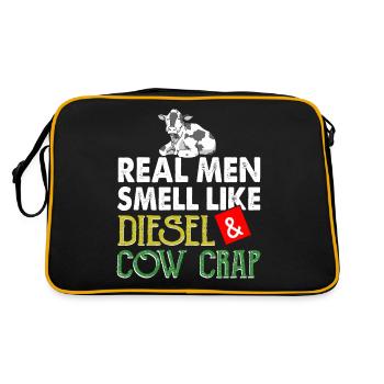Landwirt Bäuerin - Retro Tasche - Schwarz/Gold - Hinten