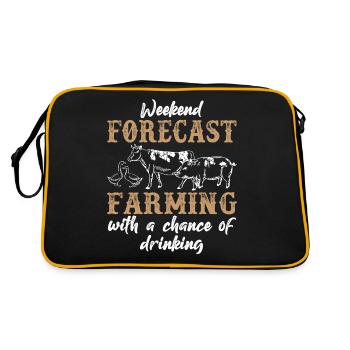 Landwirt Bäuerin - Retro Tasche - Schwarz/Gold - Hinten