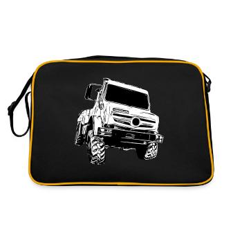 Unimog , Nutzfahrzeug, Lkw, Unimog 406, Traktor - Retro Tasche - Schwarz/Gold - Hinten