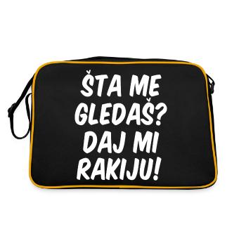 Sarajevo Jugoslawien Spruch Design Geschenk - Retro Tasche - Schwarz/Gold - Hinten