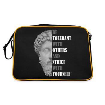 T-shirt soyez tolérant, cadeau Marus Aurelius, stoïcisme - Sac Retro - noir/or - Dos
