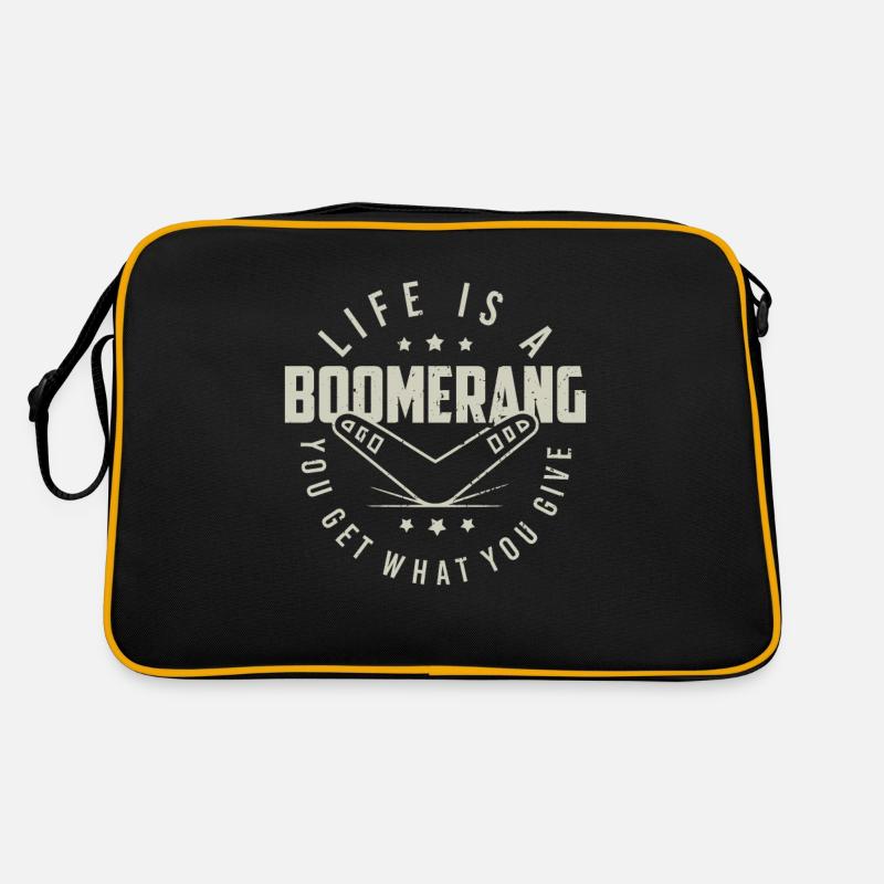Bumerang - Retro Tasche - Schwarz/Gold