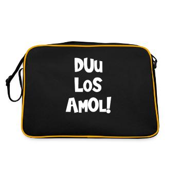 Duu Los Amol Funny Vorarlberg Saying - Retro Bag - black/gold - Back