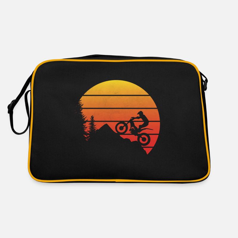 Moto Trial - Retro Tasche - Schwarz/Gold