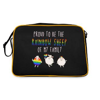 proud to be the rainbow sheep of my family - Retro Bag - black/gold - Back