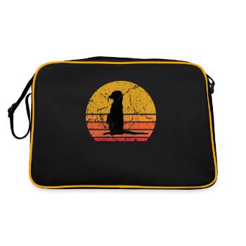 Retro Sun Meerkat Mongoose Gift - Retro Bag - black/gold - Back