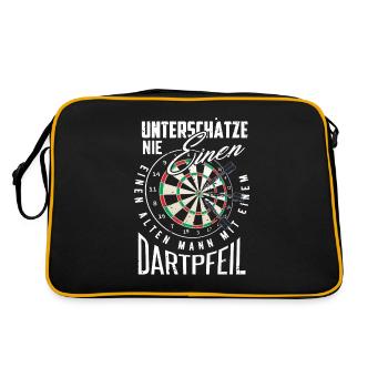 Dart Darts Dart Liebhaber Dart Spieler Dart Meiste - Retro Tasche - Schwarz/Gold - Hinten