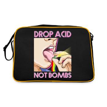 Drop Acid Not Bombs Techno Raver Cybergrind MDMA - Sac Retro - noir/or - Dos