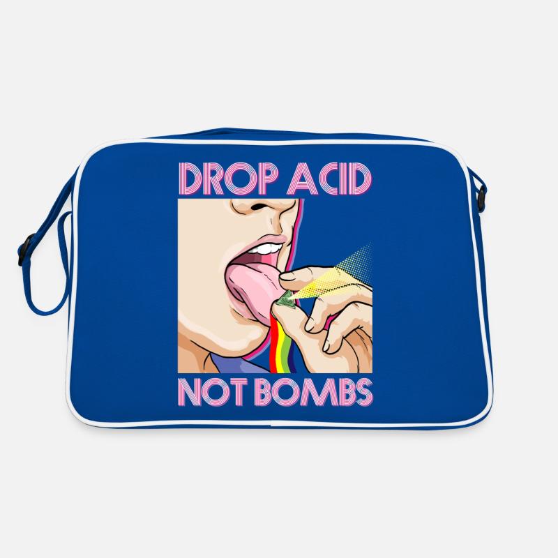 Drop Acid Not Bombs Techno Raver Cybergrind MDMA Retro Bag