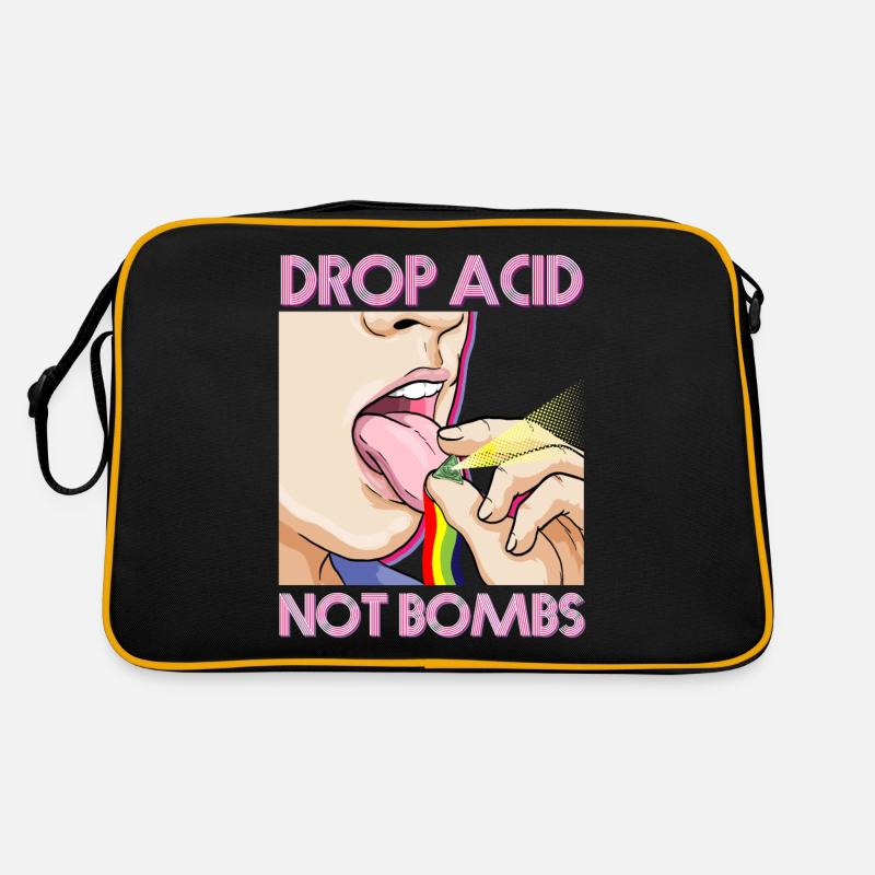 Drop Acid Not Bombs Techno Raver Cybergrind MDMA Sac Retro