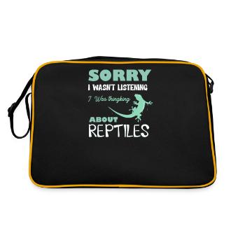 Reptil I reptile cadeau pour les propriétaires de Gecko - Sac Retro - noir/or - Dos