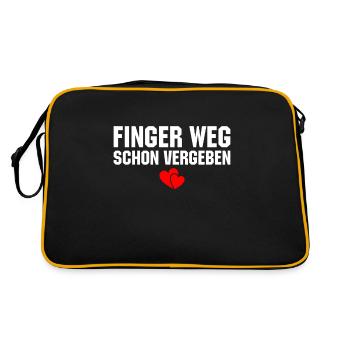 Finger weg schon vergeben - Retro Tasche - Schwarz/Gold - Hinten