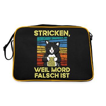 Stricken Weil Mord Falsch Ist Vintage - Retro Tasche - Schwarz/Gold - Hinten