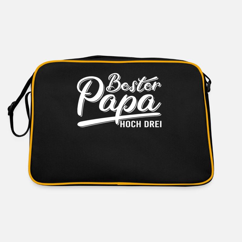 Papa Vater Bester Papa Geschenk Hoch 3 Retro Tasche