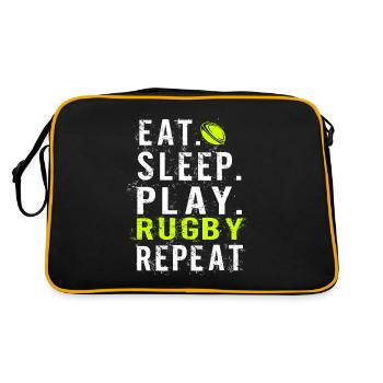 Eat sleep Rugby - Sac Retro - noir/or - Dos