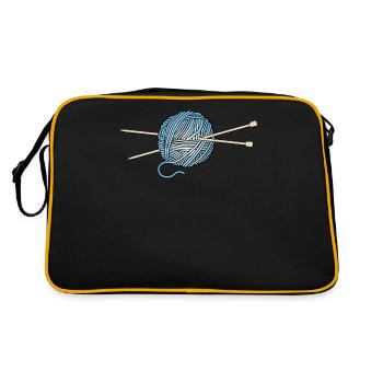 Knitting knitwear yarn wool ball wool gift - Retro Bag - black/gold - Back