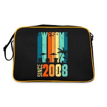 Vintage 2008 08 Anniversaire Rétro Millésime cadeau - Sac Retro - noir/or - Dos
