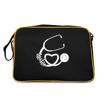 Doctor Shirt Gift For Doctor Medical Cute - Retro Bag - black/gold - Back