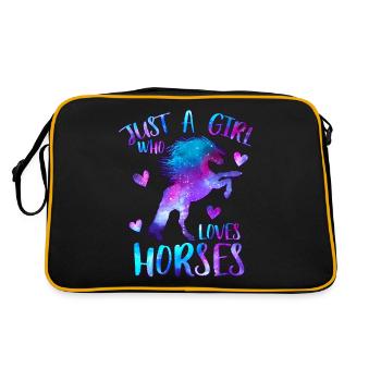 Just a girl who loves horses - Sac Retro - noir/or - Dos
