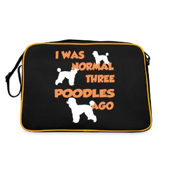 I Was Normal Three Poodles Ago - Poodle Tee Shirt - Retro Bag - black/gold - Back