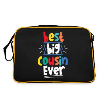 Meilleur Grand Cousin Gros Cousin Cadeau Garçons - Sac Retro - noir/or - Dos