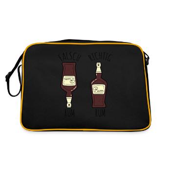 Rum mit Cola brauner Rum weißer Rum lustig - Retro Tasche - Schwarz/Gold - Hinten