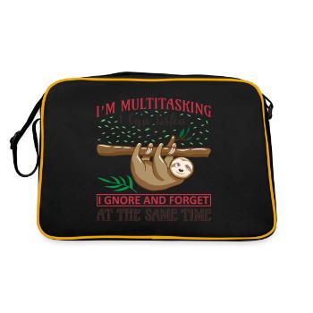 Sloth Sloth funny saying - Retro Bag - black/gold - Back
