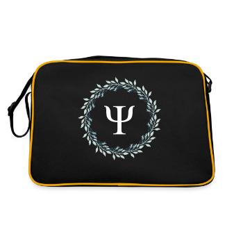 Psychologie Logo Psychologe Student Lehrer - Retro Tasche - Schwarz/Gold - Hinten