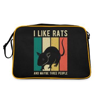 Le rat sort drôle - Sac Retro - noir/or - Dos