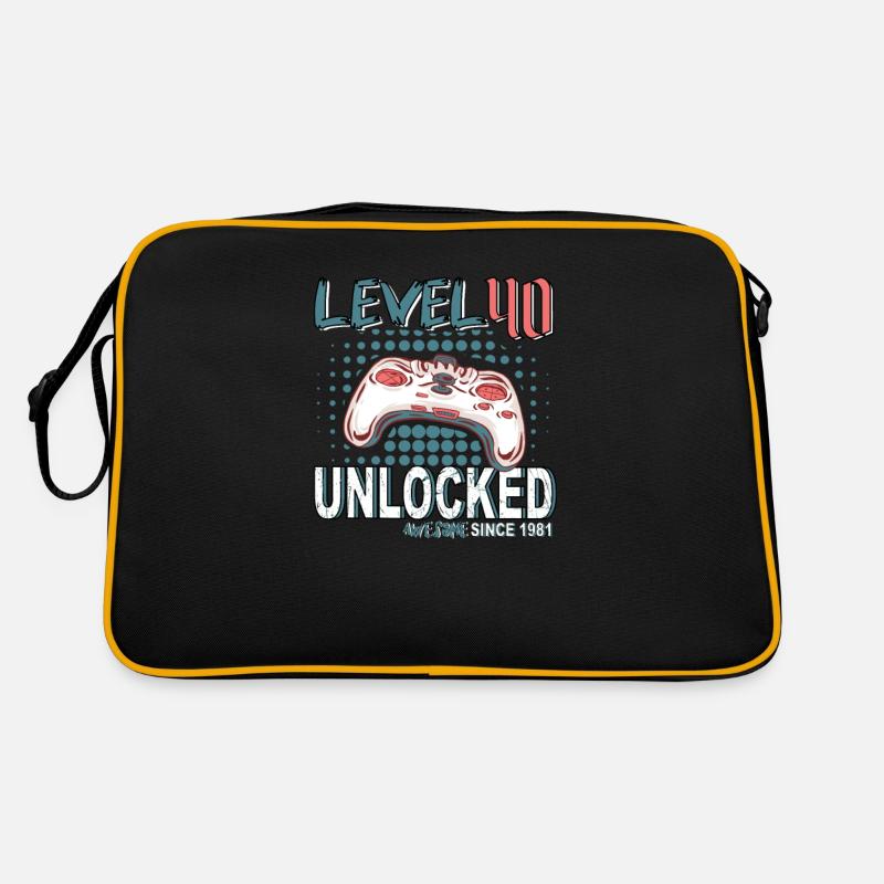 Gamer Controller Level 40 Unlocked Retro Tasche