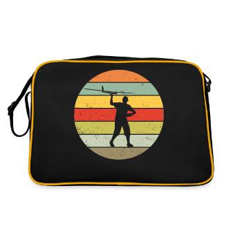 Model Flight Model Maker Airplane Retro Gift - Retro Bag - black/gold - Back