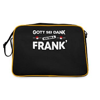 Franken Fränkisch Gott sei Dank Franke Geschenk - Retro Tasche - Schwarz/Gold - Hinten