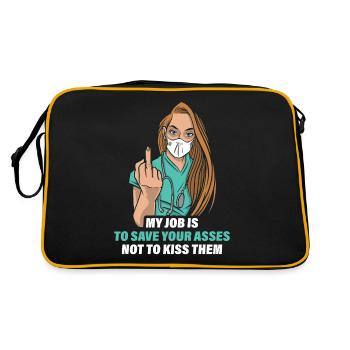 Infirmière hôpital infirmière cadeau - Sac Retro - noir/or - Dos