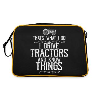 Landwirt Bäuerin - Retro Tasche - Schwarz/Gold - Hinten