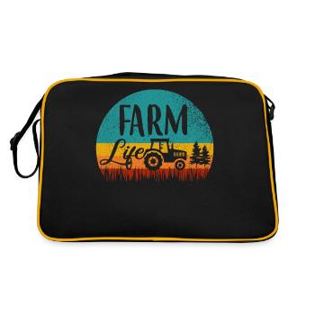 Landwirt Bäuerin - Retro Tasche - Schwarz/Gold - Hinten