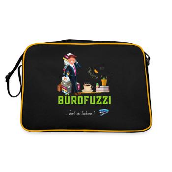 BüroFuzzi - Retro Tasche - Schwarz/Gold - Hinten