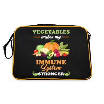 Alimentation saine Sentence Légumes - Sac Retro - noir/or - Dos