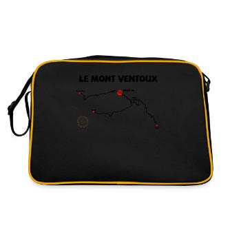 Le Mont Ventoux Serpentine Frankreich Radfahren - Retro Tasche - Schwarz/Gold - Hinten