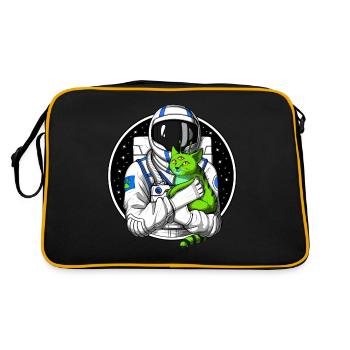 Chat étranger d’astronaute - Sac Retro - noir/or - Dos