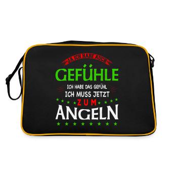 Fishing Fishing Fishing Fishing Fishing Fishing Angel Gift - Retro Bag - black/gold - Back