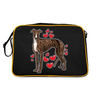 Galgo Espanol Greyhounds Gift - Retro Bag - black/gold - Back