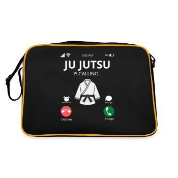 Ju Jutsu - Geschenkideen Kampfsport - Retro Tasche - Schwarz/Gold - Hinten