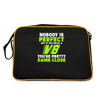 V8 Engine If You Drive Damn Close Gift - Retro Bag - black/gold - Back
