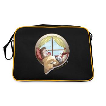 Hérisson à la fenêtre Image avec inscription - Sac Retro - noir/or - Dos