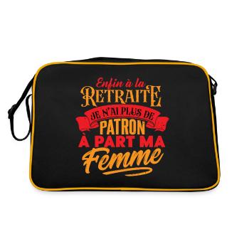 Enfin à la retraite - Cadeau Humour Retraité - Sac Retro - noir/or - Dos
