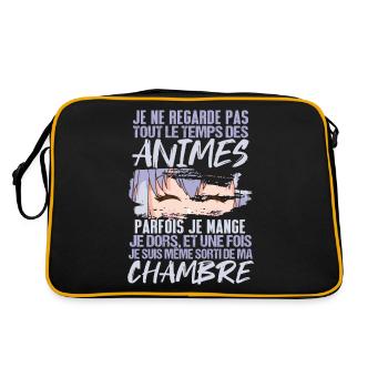Humour Anime Cadeau Otaku Manga Drôle - Sac Retro - noir/or - Dos