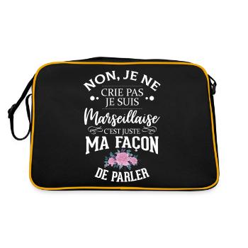 Je suis marseillaise - Cadeau Humour Marseille - Sac Retro - noir/or - Dos