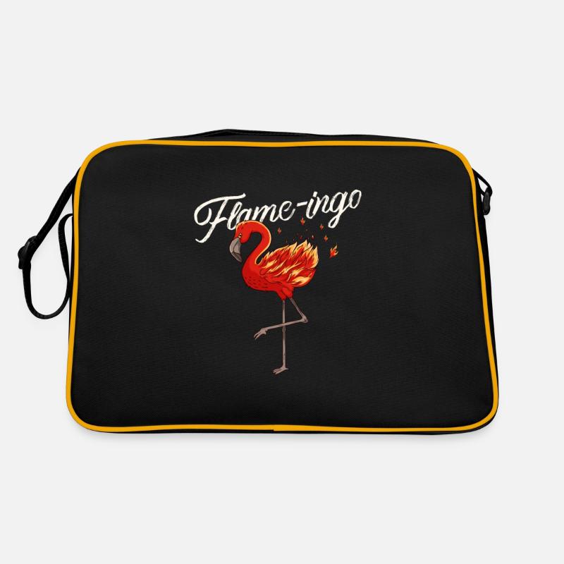 A Flamingo in Flames is a Flame-Ingo Retro Bag