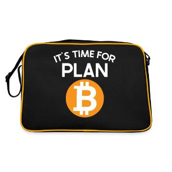 Time For Plan B Bicoin BTC Crypto Moon - Sac Retro - noir/or - Dos