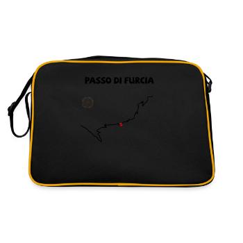 Passo Di Furcia Bike Motorcycle and Cycling Alps - Retro Bag - black/gold - Back